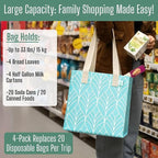 VENO 2-4 Pack Reusable Grocery shopping Bags, Medium Tote Bag w/Handle Hard Bottom, Heavy Duty, Foldable Carrier