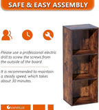 Book Shelf, 3 Cube Storage Organizer, Open Shelves Bookcase 9.3”x 11.8” x 31.4”, Bookshelf for Living Room, Bedroom, Home Off