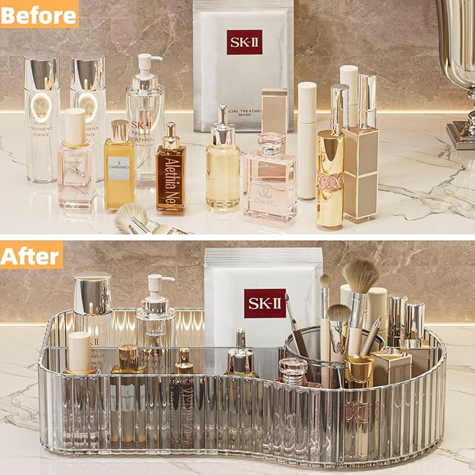 Makeup Organizer Countertop for Vanity Acrylic Skincare Storage and Make up Organization for Desk,Cosmetic Display Case and M