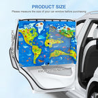 Car Window Shades with 8 Magnets-26.8"x19.7" Car Rear/Side Window Sunshade for Baby Semi-Transparent 2-in-1 Universal Auto Sun Shade for Kid & Pet Protection (2 Pack) World Map