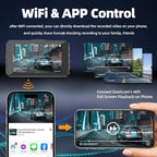 Dash Cam Front and Rear Dash Camera WiFi/APP Control Car Camera with 64G Card 2.5K Front Dash Cam+1080P Rear Dashcams with Su