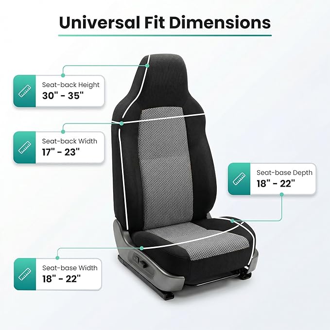 FH Group Automotive Front Car Seat Covers for SUV, Trucks, Sedan and More - Universal Fit Front High Back Design Interior Acc