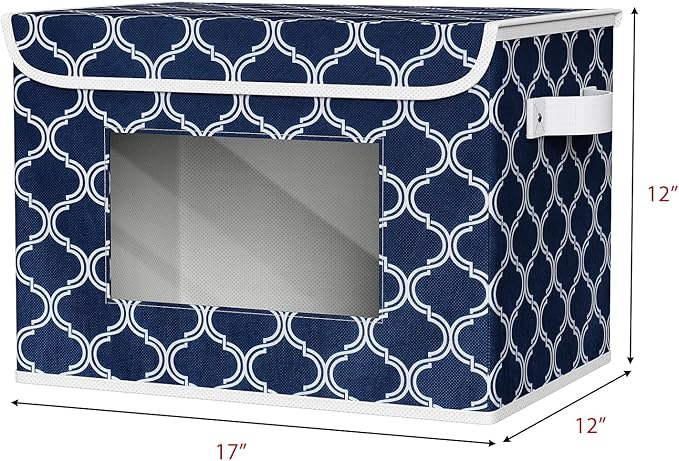 Univivi Fabric Foldable Storage Boxes [4-Pack] Large Collapsible Stackable Storage Bins with Lids, Closet Organizers and Stor