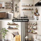 Fun Memories Floating Shelves for Wall 36 Inch Set of 3, Farmhouse Floating Shelves with Invisible Heavy Duty Bracket, 10 Inc