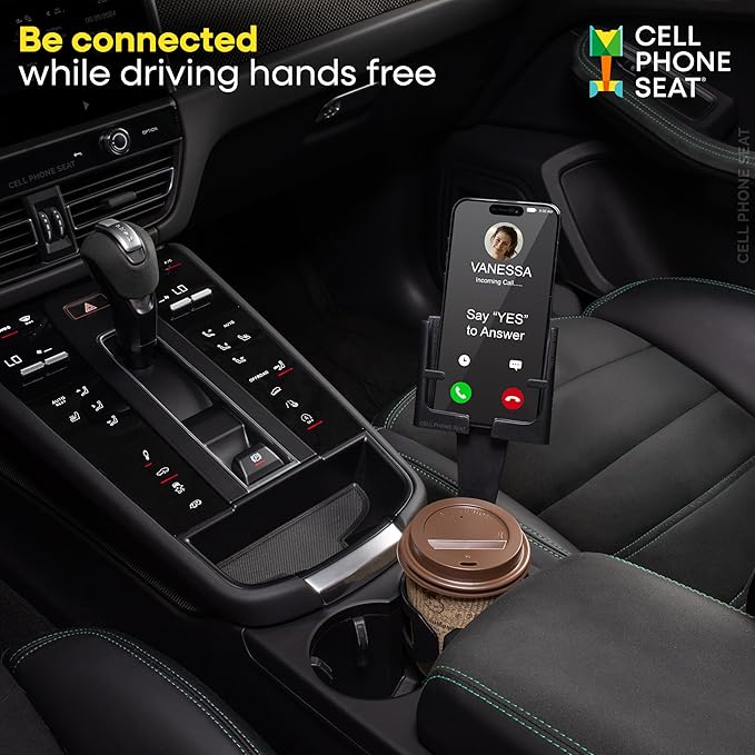 Cup Holder Phone Holder Mount for Car - Universal Adjustable Expander Cradle Hands-Free Driving - Compatible with All Smartphones Car Mount for iPhone Samsung Google Android Mobile Black 2-Pack