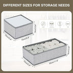DIMJ Drawer Organizer Clothes Set of 8, Foldable Closet Drawer Bins, Underwear Drawer Organizer, Fabric Drawer Dividers for B