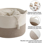 90L Extra Large Blanket Basket,Rope Woven Storage Basket with Handles, Laundry Hamper for Toys, Clothes, Pillows & Towels, Pe