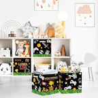 Clastyle Video Game Kid Storage Cube Organizer Set Black Gamepad Closet Clothes Cube Storage Bin Nursery Toddler Toy Box Ches