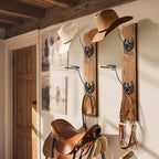Cowboy Hat Holder for Wall 4 Pack Metal Iron Cowboy Hat Rack Western Hat Hanger Horseshoe Hooks Storage Cowboy Hat Organizer 