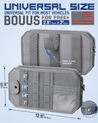 Molle Car Sun Visor Organizer with Zipper Storage Pouch & Glasses Clip, Auto Semi-Rigid MOLLE Panel for Police Gear & Overlanding Accessories, Fit Most Cars, SUVs, Vans & Trucks