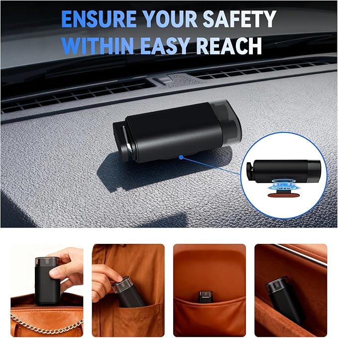 Upgraded Dual-Head Window Breaker Seatbelt Cutter, Car Safety Hammer 2-in-1 Emergency Escape Tool, Underwater Glass Breaker w