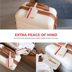 Genuine Leather Luggage Tag with Privacy Flap Set for Men Women Travel Easy with Suitcase Tags Identifiers (Nude, 2 Pack)
