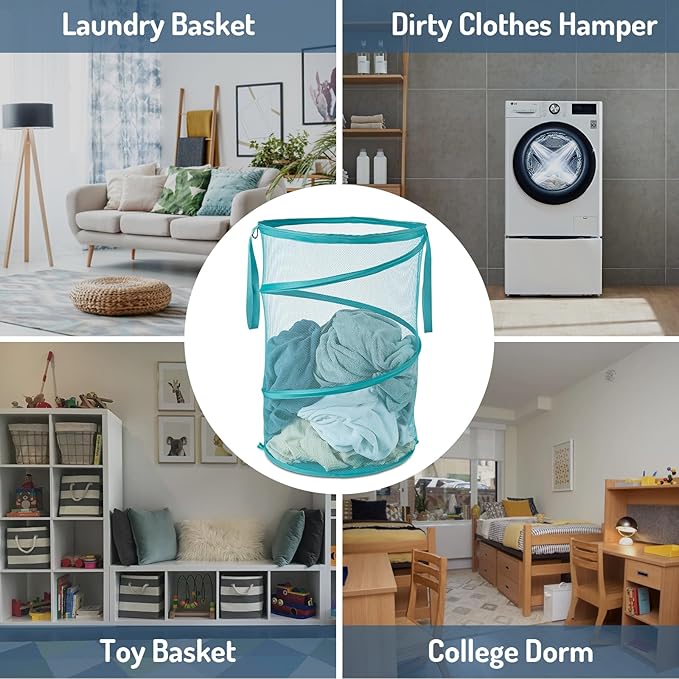 Seiritex Mesh Popup Laundry Hamper 115L Collapsible Laundry Basket No Lid Extra Large Capacity Foldable Clothing Storage Bask