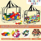 6 Packs Large Toy Storage Bags with Labels, Reusable Clear PVC Board Game Storage, Travel Waterproof Organizer Bags with Zipp