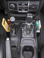 Savadicar GT-2 Shifter Storage Box, Gear Shift Side Tray, Center Console Organizer Compatible with 2018-2025 Jeep Wrangler JL JLU 4XE & Gladiator JT, Interior Storage Accessories, Black, 1 PC
