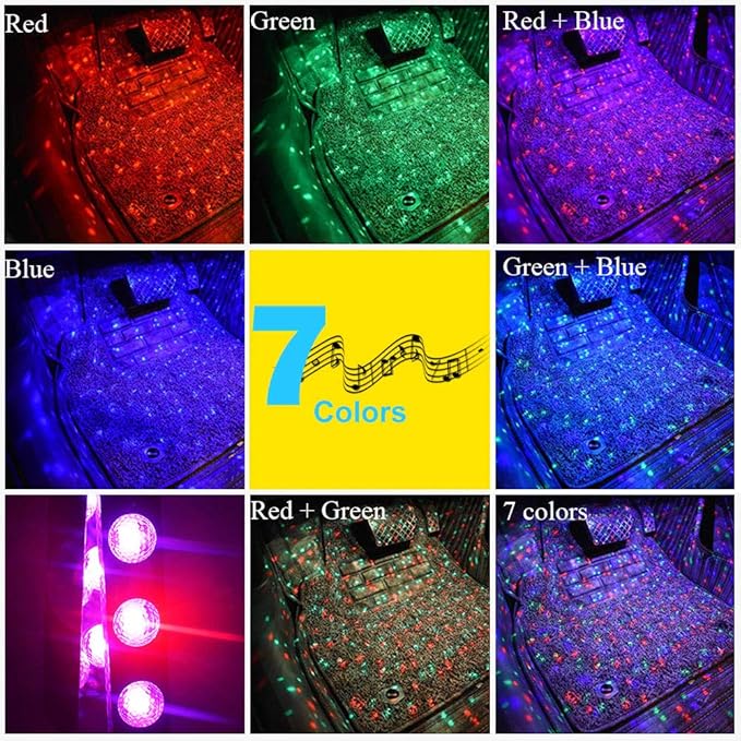 Car Interior Atmosphere Lights, USB Plug-in Romantic Stars Lights for Cars, DC 12V