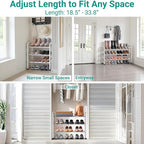YEASHEIN 3-Tier Expandable Shoe Rack for Closet Floor, X-Frame Metal Small Shoe Rack for Entryway, Adjustable Shoe Shelf Orga