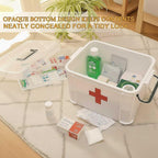 15QT Clear Medicine Organizer Box with Handle, Plastic Medicine Container with Tray First Aid Box Empty, Thickened Medicine S