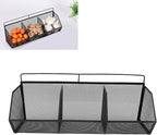 Metal Wire Basket, 3 Grids Wall Hanging Baskets, Wall Mount Slanted Opening Storage Organizer for Kitchen Bathroom Laundry Ro
