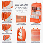 10 Set Packing Cubes for Travel, Gifts for Women Mom,Anti-Tearing Suitcase Organizer for Luggage with Shoe & Hanging Toiletry