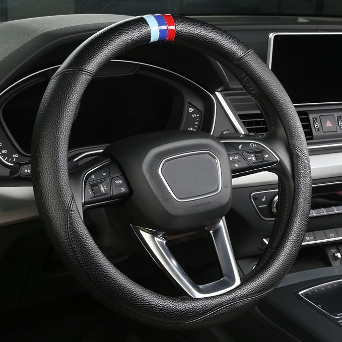 Customized Auto Car Steering Wheel Cover for BMW X1 X2 X3 X4 X5 X6 X7 i3 i4 i5 i8 535i 740Li 335i M3 M4 M5 Z1 Z3 Z4 Z5 (Black