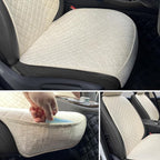 Linen Car Seat Covers Front Seat Covers Breathable Cloth Fabric Car Seat Protector - Universal Fit for Cars, Vans, SUVs, Truc