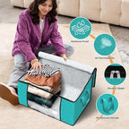 Fab totes Storage Bags,Clothes Blanket Storage Bins Foldable Closet Organizers with Reinforced Handle for Home Dorm Storage a