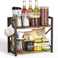 RUILALIFE Coffee-Bar-Station-Organizer Shelf for Countertop, 2 Tiers Kitchen Counter Shelf Riser, Wooden Spice Rack Organizer