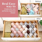 ROUFA Sock Drawer Organizer for Dresser, Honeycomb Underwear Dividers for Women, Panty Separator for Bras, Socks, Belt and Le