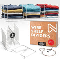 Extra Tall White Wire Shelf Dividers for Closet Organization – 8-Pack - Sturdy and Easy Set-Up Closet Shelf Dividers with Bon