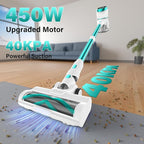 Tikom V500 Cordless Vacuum Cleaner for Home, 40000Pa/450W Stick Vacuum with LED Touch Screen, Charging Wall Dock, Anti-Tangle