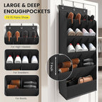 15 Pockets Over the Door Shoe Organizer, Shoe Rack for Closet Door with Large Breathable Pockets, Hanging Shoes Rack for Boot