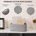OIASKET 4 Pack Small Storage Shelf Baskets for Organizing, Mini Woven Rope Storage Bins for Towels, Cute Decorative Closet Or
