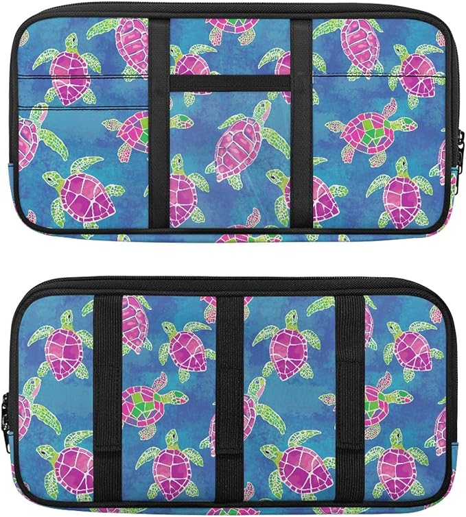 Car Sun Visor Organizer Sea Turtle Sun Visor Organizer with Big Zipper Pocket Easy to Store and Install Universal Size Fit for Most Cars SUV
