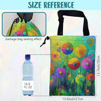 Car Garbage Bag Abstract Colorful Flowers Hanging Canvas Car Trash Bag Drawstring Car Back Seat Organizer for Car Back Front Seat Console with Adjustable Buckle