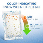 LotFancy Silica Gel Packets 50 Gram 15 Pack, Rechargeable Desiccant Packs with Color Indicator, Moisture Absorber for Gun Saf