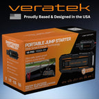 ReelCharge - Veratek V6 Pro 1000A Car Battery Jump Starter Portable (6.0L Gas & 3.0L Diesel) – 12V Lithium Battery Booster Pack with SmartCharge Safety, Jumper Cables, 10000mAh Power Bank, Jump Box.