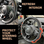 PINCTROT Large Size Comfy Grip Steering Wheel Cover, Anti-Slip Design, 15.5-15.75 Inch(Silicone Orange)
