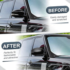 X AUTOHAUX Car Rear View Right Passenger Side Mirror Cover Cap Replacement Gloss Black for Range Rover 2013-2019, for Range Rover Sport 2014-2019, for Land Rover LR4 2014-2016