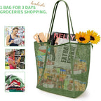 KALIDI BeachNylon Mesh Tote Bag, Casual Tote Bag Hobo Women Foldable MAX 23L Shoulder Bag For Beach Picnic Vacation