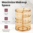 Masirs 360 Rotating Makeup Organizer - Adjustable Shelf Height and Fully Rotatable - The Perfect Round Spinning Cosmetic Orga