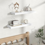 Fun Memories Rustic Floating Wall Shelves, Wall Mounted Wood Storage & Display Shelves for Bathroom, Bedroom, Living Room or 
