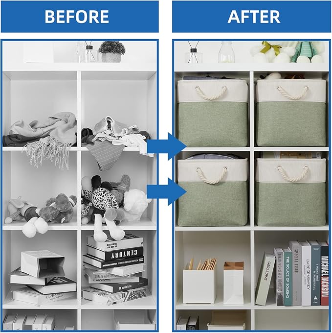 Temary Cube Storage Baskets for Shelves 12 Inch Storage Cubes 4pack Fabric Storage Baskets for Organizing Clothes, Closet Bas