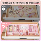 Vtopmart 25 PCS Plastic Drawer Organizers Set, 4-Size Versatile Bathroom and Vanity Drawer Organizer Trays, Storage Bins for 