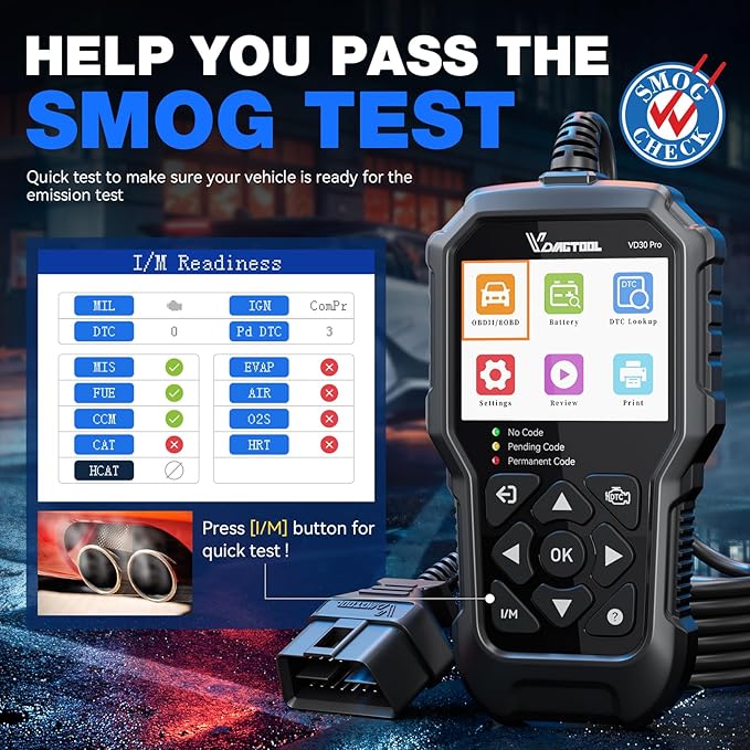 VDIAGTOOL VD30 Pro Car Code Reader, OBD2 Scanner Diagnostic Tool for Cars and Trucks, Check Engine Code Reader, OBD2 Scanner