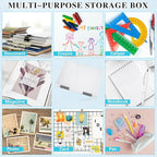 PerKoop 6 Pcs Clear Paper Storage Box A4 Plastic File Box Document Paper Organizer Storage Board Game Project Cases Container