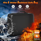 Nacial 5200℉ Fireproof Document Box with Lock, Expandable Document Organizer, Heat Insulated Fireproof Waterproof Box for Fil