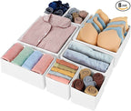 Criusia Drawer Organizer Clothes, 8 Pack Underwear Drawer Organizer, Foldable Closet Organizers and Storage Dresser Drawer Di