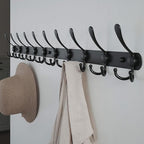 Dseap Coat Rack Wall Mount - 38” Long 10-Tri-Hooks Heavy Duty Coat Hanger Rail Wall Hooks for Hanging Coats Hats Clothing Clo
