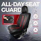 FREESOO Leather Car Seat Covers Full Set, Waterproof Black Seat Covers for Cars Trucks SUV, Luxury Car Seat Covers Front Seat